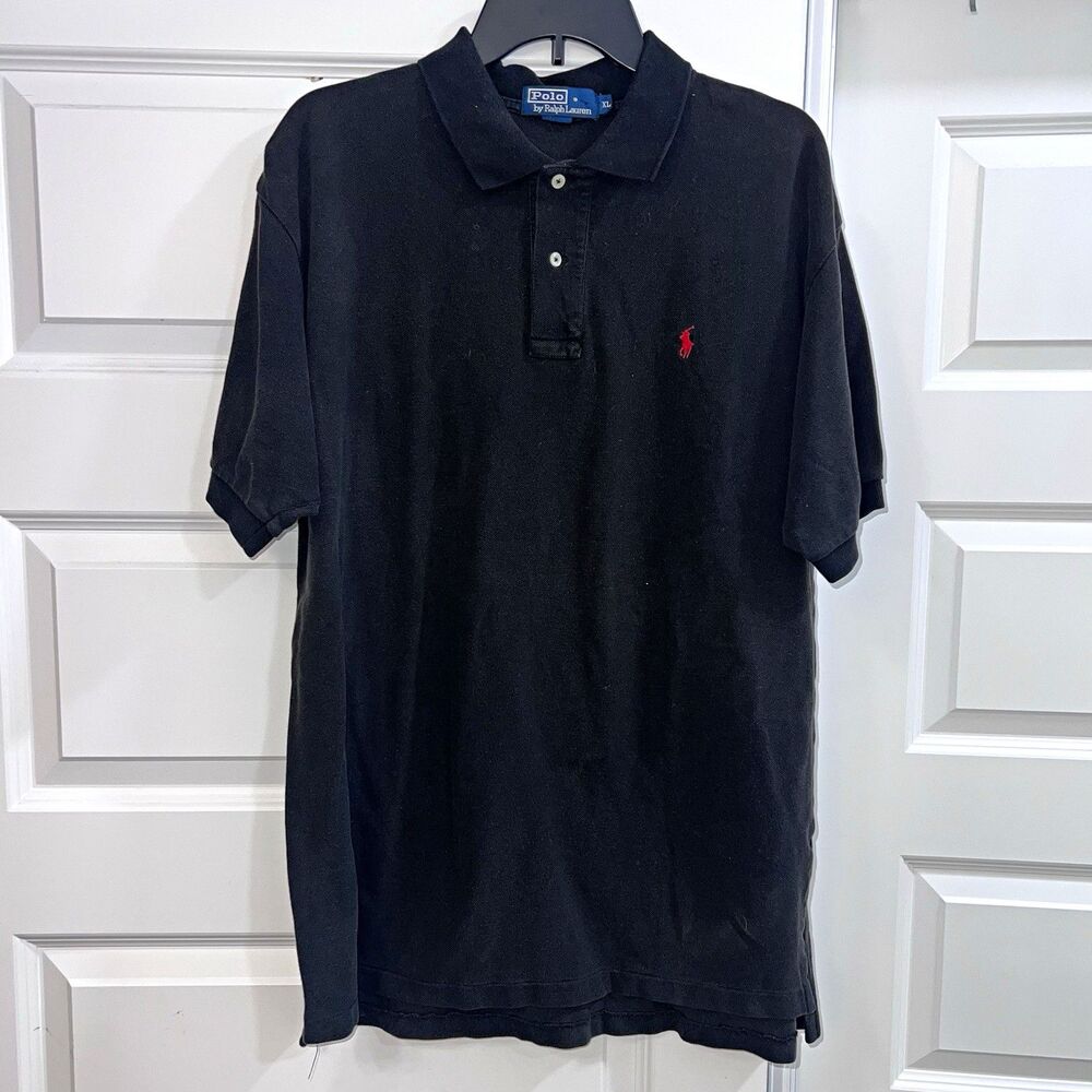 Polo by Ralph Lauren Polo Shirt Men’s XL Black Solid Cotton Embroidered Logo